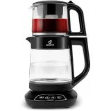 Çaysever 3 In 1 Konuşan Cam Çay Makinesi Su Isıtıcı Mama Suyu Hazırlama 1700W Black