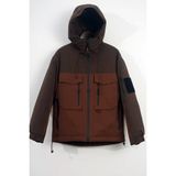 Caz 13270 Kapşonlu Su Itici Özellik Erkek Mont - Kahve - 2XL