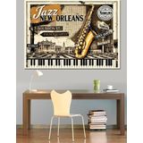 Caz Müzik Posteri Retro Dekoratif Kanvas - Mdf Ahşap Tablo