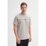 Cazador 25YCEED04135 Gri Erkek Regular Fit Önden Baskılı Bisiklet Yaka T-Shirt