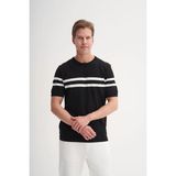 Cazador 3036 Erkek Bisiklet Yaka Triko T-Shirt - Siyah
