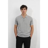 Cazador 34260 Erkek Gri Polo Yaka Triko T-Shirt