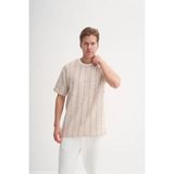 Cazador 4013 Erkek Bisiklet Yaka T-Shirt - Bej