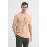 Cazador 4046 Erkek Bisiklet Yaka T-Shirt - Kum - XL