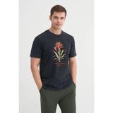 Cazador 4046 Erkek Bisiklet Yaka T-Shirt - Siyah - XL