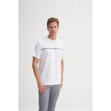Cazador 4135 Erkek Bisiklet Yaka T-Shirt - Beyaz