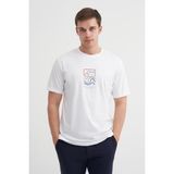 Cazador 4188 Erkek Bisiklet Yaka T-Shirt - Beyaz