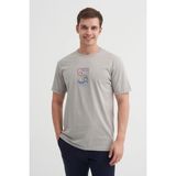 Cazador 4188 Erkek Bisiklet Yaka T-Shirt - Gri - XL