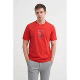Cazador 4188 Erkek Bisiklet Yaka T-Shirt - Kırmızı