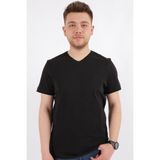 Cazador 4601 Erkek V Flamlı T-Shirt - Siyah