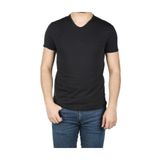 Cazador 4619 Siyah V Yaka Düz Renk Likralı Erkek T-Shirt