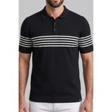 Cazador Brady Erkek Polo Yaka Çizgi Detaylı Triko T-Shirt Regular Fit 34230 - Siyah