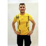 Cazador Caz 4089 Bisiklet Yaka Baskılı Erkek T-Shırt - Hardal - M