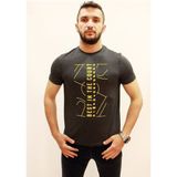 Cazador Caz 4096 Baskılı Bisiklet Yaka Erkek T-Shırt Antra - Antrasit