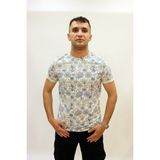 Cazador Caz 4123 Desenli Bisiklet Yaka Erkek T-Shirt - Ekru - M