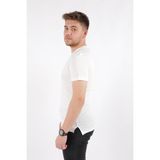 Cazador CAZ 4170 Ekru Baskılı Bisiklet Yaka Erkek T-Shirt