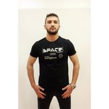 Cazador CAZ 4172 Siyah Space Baskılı Bisiklet Yaka Erkek T-Shirt