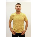 Cazador Caz 4174 Bisiklet Yaka Kendinden Desenli Erkek T-Shirt - Camel - XL