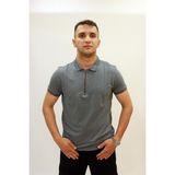 Cazador Caz 4230 Fermuarlı Erkek Polo Yaka T-Shirt - Gri - XL