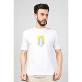Cazador Caz 4263 Relax Fit Sırt Baskılı Erkek T-Shirt Beyaz - M - 001-Beyaz