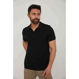 Cazador Caz 4613 - 4713 Polo Yaka Erkek Yakalı Pike T-Shirt Siyah - M
