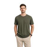 Cazador Erkek Bisiklet Yaka Kendinden Desenli T shirt 44420 Haki HAKİ