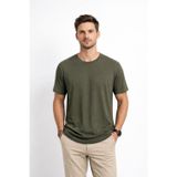 Cazador Erkek Bisiklet Yaka Kendinden Desenli T Shirt 44420 Haki