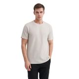 Cazador Erkek Bisiklet Yaka Örme Desen T shirt 40510 A.Gri GRİ