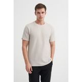 Cazador Erkek Bisiklet Yaka Örme Desen T Shirt 40510 A.gri