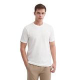 Cazador Erkek Bisiklet Yaka Örme Desen T shirt 40510 Beyaz BEYAZ