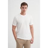 Cazador Erkek Bisiklet Yaka Örme Desen T Shirt 40510 Beyaz