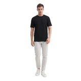 Cazador Erkek Bisiklet Yaka Örme Desen T shirt 40510 Siyah Siyah