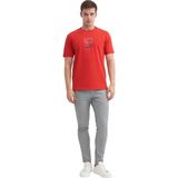 Cazador Erkek Bisiklet Yaka Regular Fit Pamuklu Desenli Tişört 4188 - Kırmızı - 2XL