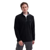 Cazador Erkek Dik Yaka Sweatshirt Polar Kumaş Yarım Fermuarlı Uzun Kollu Günlük Kışlık Siyah