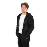 CAZADOR Erkek Fermuarlı Sweatshirt, Siyah, S Beden