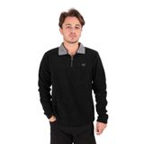 CAZADOR Erkek Fermuarlı Sweatshirt, Siyah, XL