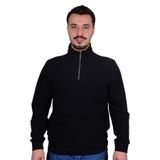 CAZADOR Erkek Fermuarlı Yaka Sweatshirt, Siyah, M Beden
