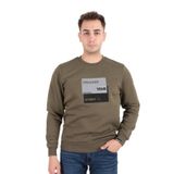 CAZADOR Erkek Haki Sweatshirt, Bisiklet Yaka, Slim Fit, L Beden