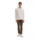 CAZADOR Erkek Kapüşonlu Sweatshirt, Ekru, M Beden