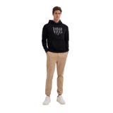 CAZADOR Erkek Kapüşonlu Sweatshirt, Siyah, XXL