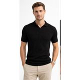 Cazador Erkek Polo Yaka Desenli Triko T-Shirt 34215 Siyah - 2XL