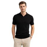 Cazador Erkek Polo Yaka Desenli Triko T-shirt 34215 Siyah Siyah