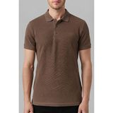 Cazador Erkek Slim Fit %100 Pamuk Pike Polo Yaka Tişört Basic Kısa Kollu Günlük T-Shirt - Kahverengi - XL