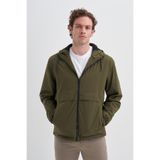 CAZADOR Erkek Slim Fit Mont, Haki, L Beden