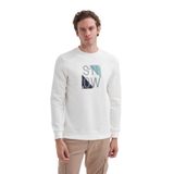 CAZADOR Erkek Sweatshirt, Ekru, Slim Fit, Bisiklet Yaka, Uzun Kol, XXL