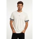 Cazador Erkek T-shirt Dokuma Kısa Kol 44710 Ekru Ekru