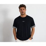 Cazador Erkek T-Shirt Dokuma Kısa Kol 44710 Laciver - Lacivert - 2XL
