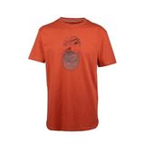 CAZADOR Erkek T-Shirt, Kısa Kollu, Bisiklet Yaka, Baskılı, Turuncu, XL