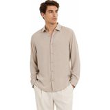 Cazador Erkek Tencel Regular Fit Gömlek Uzun Kol 20610 Bej - S