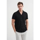 Cazador Örme Erkek K.Kol Gömlek Slim Fit Siyah 2000 Siyah XXL
